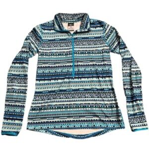 Nike Pro Dri-Fit Blue Striped Half Zip Pullover Jacket Size M Activewear